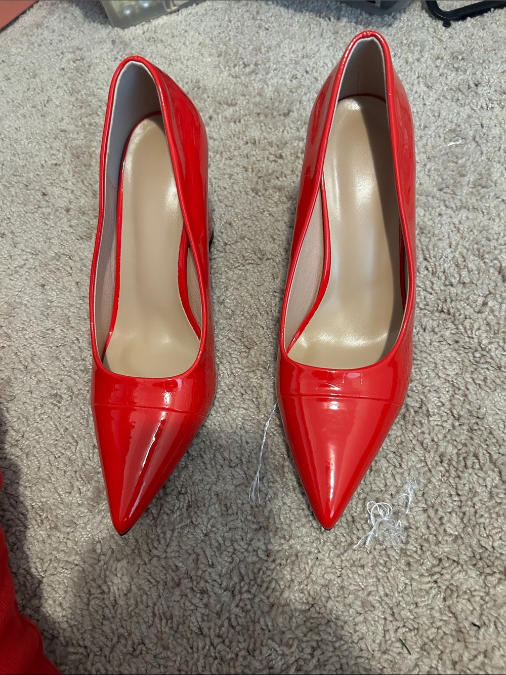 Classic Red Patent Pointed-Toe Pumps - Women's Heels